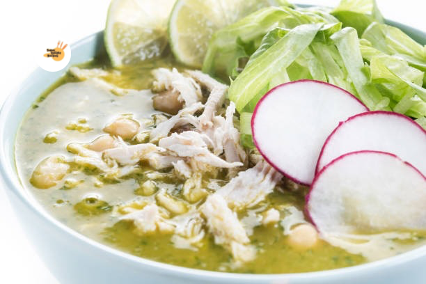 Creamy white chicken chili with salsa verde