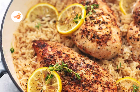 Lemon herb chicken and rice