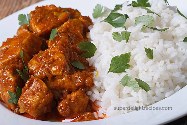 slow cooker Chicken tikka masala with rice