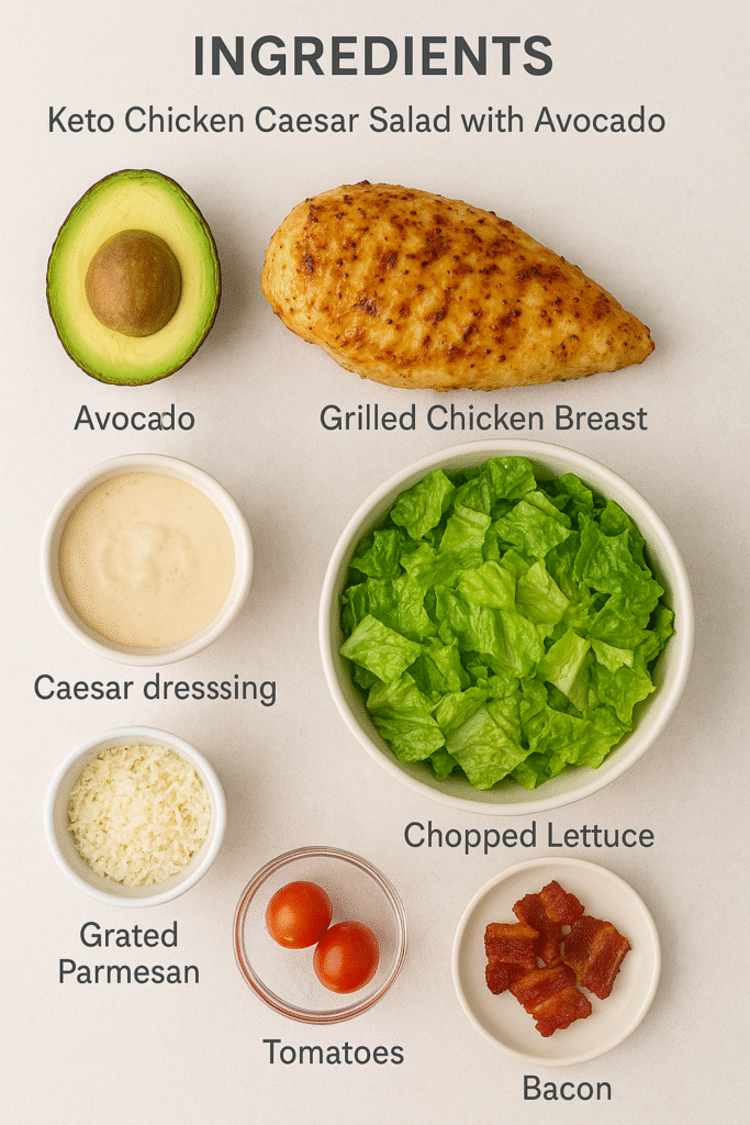 keto chicken caesar salad with avocado recipe